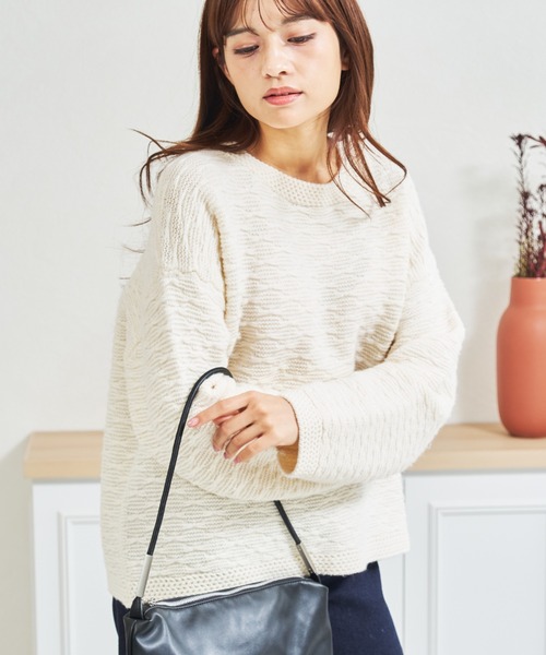 MISCH MASCH（ミッシュマッシュ）の「ZOZO限定 ぽこぽこニット×ミニスカート セットアップ（セットアップ・レディース・アイボリー/グレー・ﾌﾘ-）」の15枚目の写真