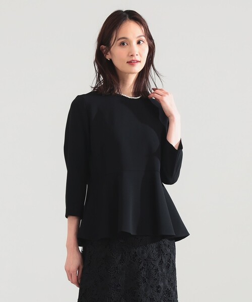 Demi-Luxe BEAMS（デミルクス ビームス）の「【セレモニー・フォーマル】トリアセ ペプラム ブラウス＊［手洗い可］（シャツ/ブラウス・レディース・ブラック/ホワイト/ネイビー・36/38）」の11枚目の写真