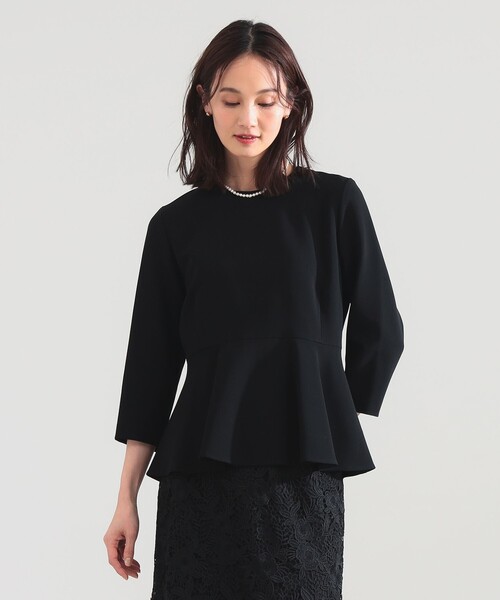 Demi-Luxe BEAMS（デミルクス ビームス）の「【セレモニー・フォーマル】トリアセ ペプラム ブラウス＊［手洗い可］（シャツ/ブラウス・レディース・ブラック/ホワイト/ネイビー・36/38）」の12枚目の写真