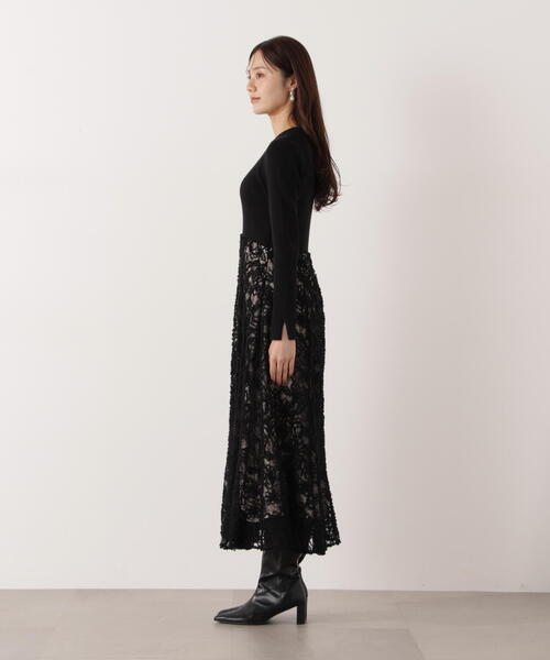 PROPORTION BODY DRESSING（プロポーションボディドレッシング）の「レースドッキングニットワンピース / 1216140001（ワンピース・レディース・ピンク/ブラック・MEDIUM/P/S）」の20枚目の写真