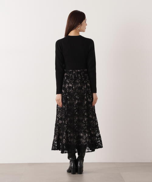 PROPORTION BODY DRESSING（プロポーションボディドレッシング）の「レースドッキングニットワンピース / 1216140001（ワンピース・レディース・ピンク/ブラック・MEDIUM/P/S）」の19枚目の写真