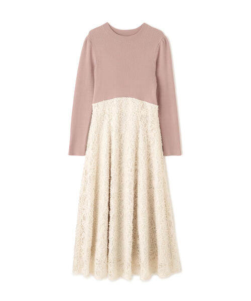 PROPORTION BODY DRESSING（プロポーションボディドレッシング）の「レースドッキングニットワンピース / 1216140001（ワンピース・レディース・ピンク/ブラック・MEDIUM/P/S）」の11枚目の写真