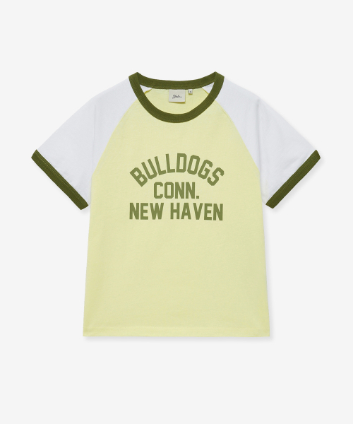 YALE(イェール)の「ウィメンズブルドッグスラグランリンガーTシャツ_ライトイエロー(Tシャツ/カットソー・レディース・その他・SMALL/MEDIUM)」の1枚目の写真