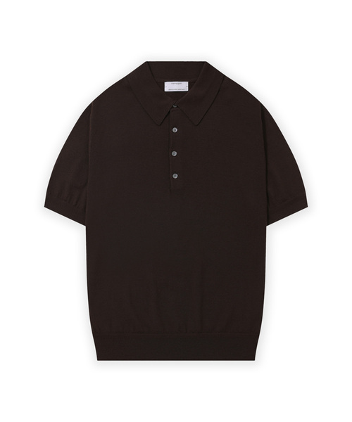 MANNERGRAM（マナーグラム）の「[ゼニア イタリア輸入原糸] Zegna YARN カラーニット_ゼニア サマーウール100 - 6色（ポロシャツ・メンズ・ネイビー/グリーン/ブラウン/ライトブルー/ブラック・LARGE/MEDIUM/X-LARGE）」の3枚目の写真