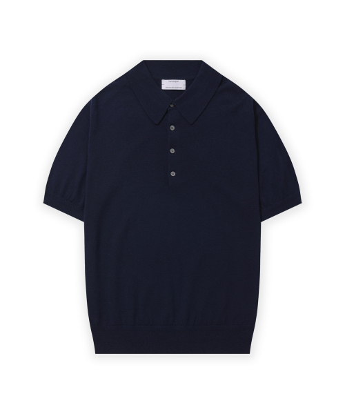 MANNERGRAM（マナーグラム）の「[ゼニア イタリア輸入原糸] Zegna YARN カラーニット_ゼニア サマーウール100 - 6色（ポロシャツ・メンズ・ネイビー/グリーン/ブラウン/ライトブルー/ブラック・LARGE/MEDIUM/X-LARGE）」の8枚目の写真