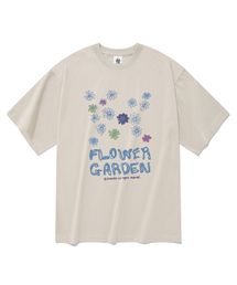 フラワーガーデン 半袖Tシャツ ベージュ