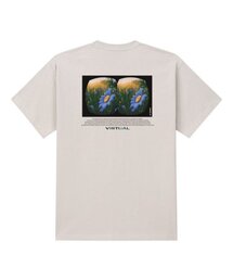 バーチャルフラワー半袖Tシャツベージュ
