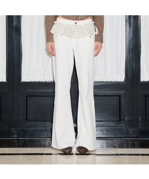 L19 FRILL BOOTSCUT PANTS(WHITE)