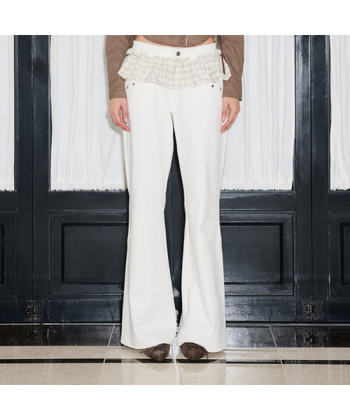 LARTIGENT(ラーティゼン)の「L19 FRILL BOOTSCUT PANTS(WHITE)(その他パンツ・レディース・その他・FREE)」の1枚目の写真