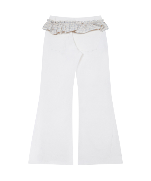 LARTIGENT(ラーティゼン)の「L19 FRILL BOOTSCUT PANTS(WHITE)(その他パンツ・レディース・その他・FREE)」の2枚目の写真