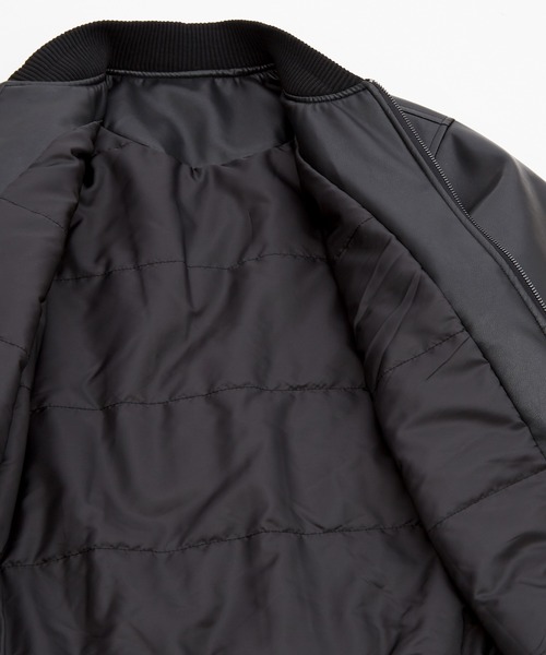 NULL(ヌル)の「【nl】PU 中綿 ボンバージャケット(ミリタリージャケット・メンズ・ブラック・X-LARGE/LARGE/MEDIUM/SMALL)」の8枚目の写真