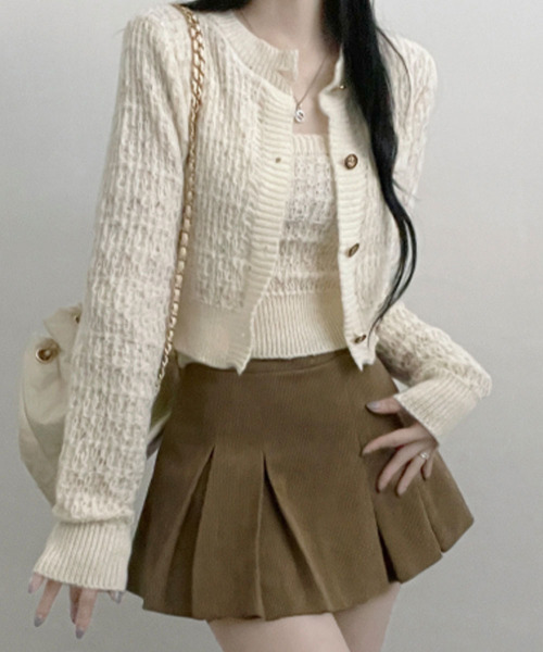 セール】カラーミックス ニットアンサンブル（アンサンブル）｜VIVID