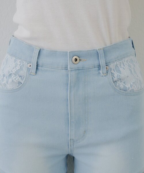 continuer de NICE CLAUP（コンティニューデナイスクラップ）の「【2026SS】リボン付サイドスリットフレアパンツ（デニムパンツ・レディース・その他/ブルー・SMALL/MEDIUM）」の16枚目の写真