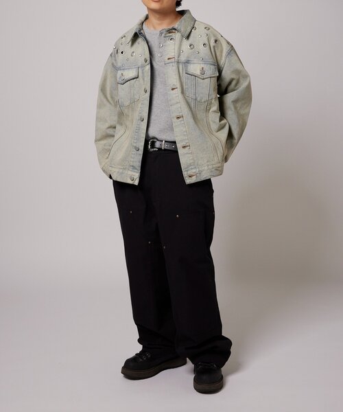 WHO'S WHO gallery（フーズフーギャラリー）の「【EC限定サイズ】EYELET DENIM JACKET（デニムジャケット・レディース・ブラック/サックスブルー/ネイビー・MEDIUM/LARGE）」の18枚目の写真