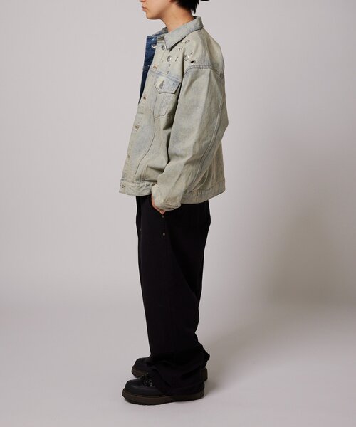 WHO'S WHO gallery（フーズフーギャラリー）の「【EC限定サイズ】EYELET DENIM JACKET（デニムジャケット・レディース・ブラック/サックスブルー/ネイビー・MEDIUM/LARGE）」の19枚目の写真