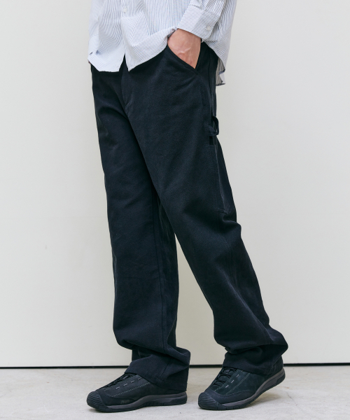 Single Cotton Carpenter Pants Black