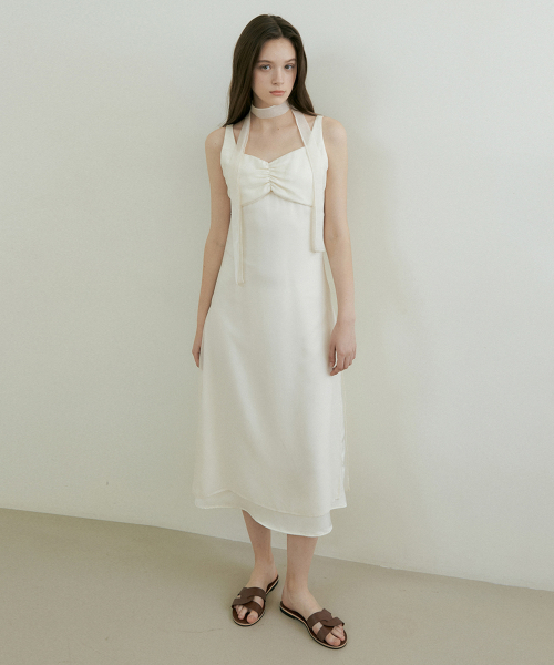 REORG(リオルグ)の「PETAL LAYERED TIE SLEEVELESS OPS CREAM(ワンピース・レディース・その他・SMALL/MEDIUM/LARGE)」の1枚目の写真