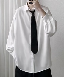 WYZ wear（ダブリューワイジィーウェア）の「ネクタイ付きオーバーサイズシャツ/ユニセックス（シャツ/ブラウス）」