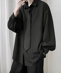 WYZ wear（ダブリューワイジィーウェア）の「ネクタイ付きオーバーサイズシャツ/ユニセックス（シャツ/ブラウス）」