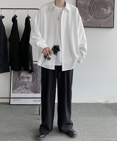 セール】ネクタイ付きオーバーサイズシャツ/ユニセックス（シャツ