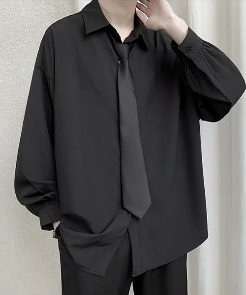 セール】ネクタイ付きオーバーサイズシャツ/ユニセックス（シャツ
