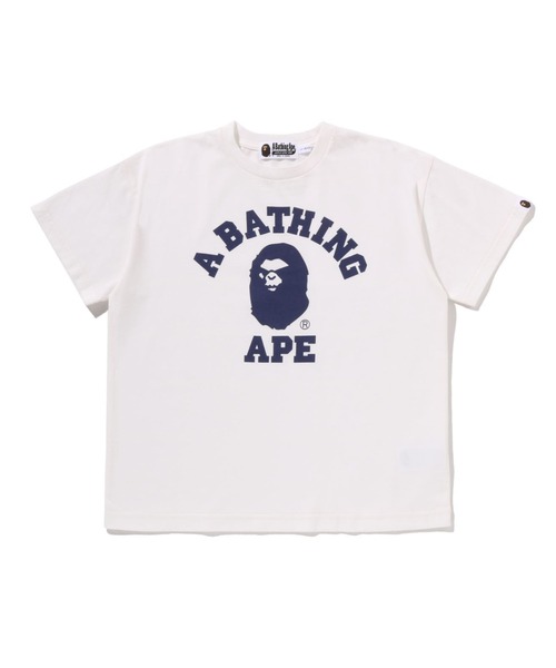 A BATHING APE（アベイシングエイプ）の「MAD FACE WASHED EFFECT RELAXED FIT TEE JR（Tシャツ/カットソー・キッズ・ネイビー/アイボリー・150/160）」の2枚目の写真