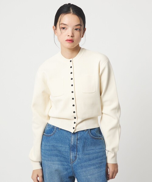 EMMEL REFINES＞EM HW スウェットライク ポケットツキ カーディガン
