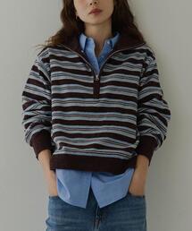 URBAN RESEARCH Sonny Label | モールヤーンマルチボーダーハーフジッププルオーバー(ニット/セーター)