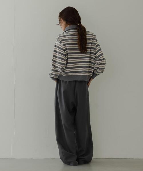 URBAN RESEARCH Sonny Label(アーバンリサーチサニーレーベル)の「モールヤーンマルチボーダーハーフジッププルオーバー(ニット/セーター・レディース・ネイビー/ブラウン/グレー・FREE)」の6枚目の写真