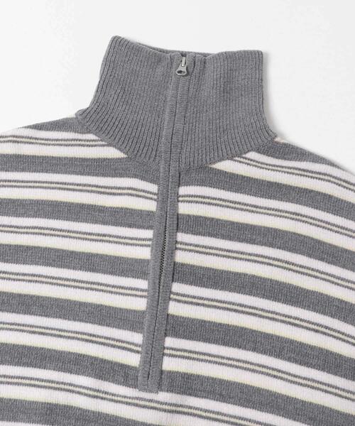 URBAN RESEARCH Sonny Label(アーバンリサーチサニーレーベル)の「モールヤーンマルチボーダーハーフジッププルオーバー(ニット/セーター・レディース・ネイビー/ブラウン/グレー・FREE)」の8枚目の写真