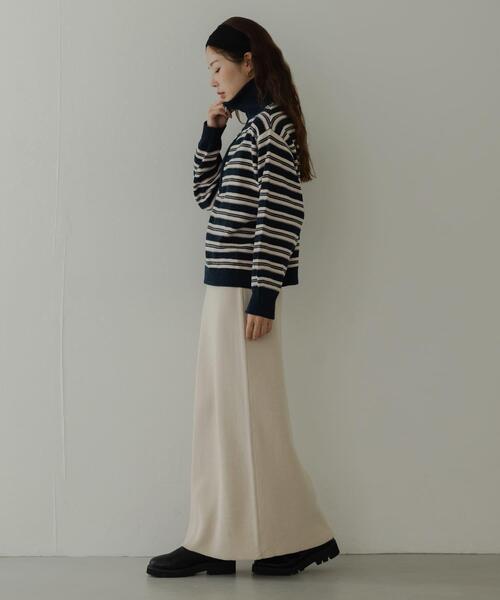 URBAN RESEARCH Sonny Label(アーバンリサーチサニーレーベル)の「モールヤーンマルチボーダーハーフジッププルオーバー(ニット/セーター・レディース・ネイビー/ブラウン/グレー・FREE)」の17枚目の写真