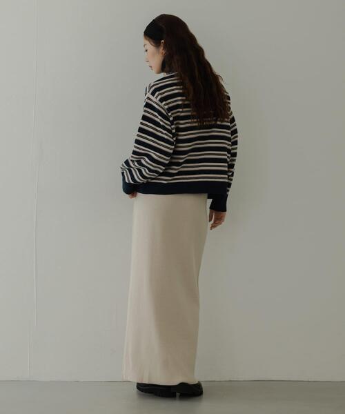 URBAN RESEARCH Sonny Label(アーバンリサーチサニーレーベル)の「モールヤーンマルチボーダーハーフジッププルオーバー(ニット/セーター・レディース・ネイビー/ブラウン/グレー・FREE)」の18枚目の写真