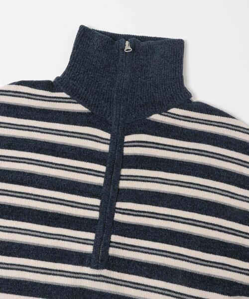 URBAN RESEARCH Sonny Label(アーバンリサーチサニーレーベル)の「モールヤーンマルチボーダーハーフジッププルオーバー(ニット/セーター・レディース・ネイビー/ブラウン/グレー・FREE)」の20枚目の写真