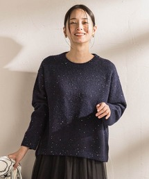 スパンコールクルーネックニット≪洗える≫
