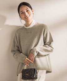 スパンコールクルーネックニット≪洗える≫
