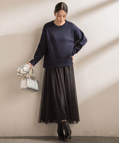 LAUTREAMONT(ロートレアモン)の「スパンコールクルーネックニット≪洗える≫(ニット/セーター・レディース・ネイビー/ライトグレー/グリーン・9号)」の15枚目の写真