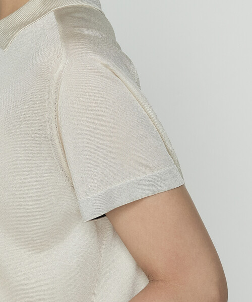 COMME CA（コムサ）の「〔 TALLサイズ 〕 シルキー天竺ニット ポロニットプルオーバー（ニット/セーター・レディース・キナリ・15号）」の13枚目の写真