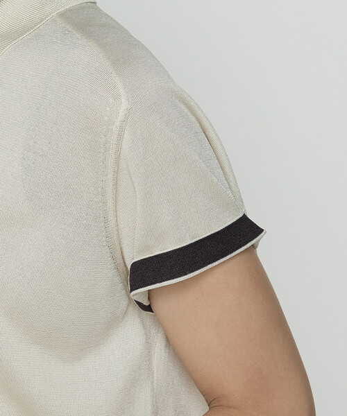 COMME CA（コムサ）の「〔 TALLサイズ 〕 シルキー天竺ニット ポロニットプルオーバー（ニット/セーター・レディース・キナリ・15号）」の14枚目の写真