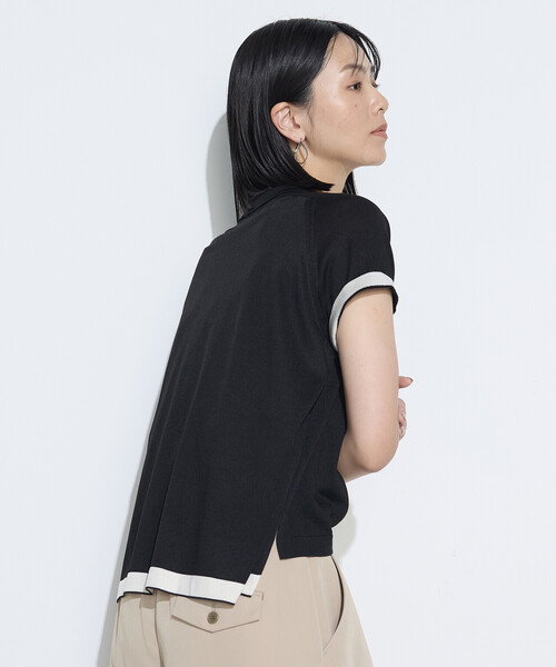 COMME CA（コムサ）の「〔 TALLサイズ 〕 シルキー天竺ニット ポロニットプルオーバー（ニット/セーター・レディース・キナリ・15号）」の18枚目の写真