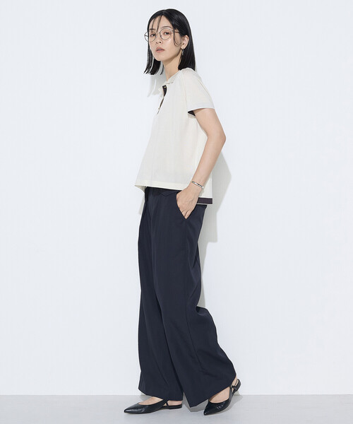 COMME CA（コムサ）の「〔 TALLサイズ 〕 シルキー天竺ニット ポロニットプルオーバー（ニット/セーター・レディース・キナリ・15号）」の20枚目の写真