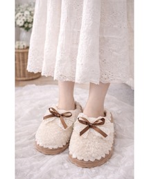 Bling Leads（ブリングリーズ）の「【Bls】【ZA】【Bling Leads】リボン付き もこもこスリッパ（ルームシューズ/スリッパ）」