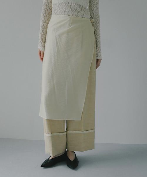 MANOF(マノフ)の「SKIRT LAYERED WIDE PANTS(その他パンツ・レディース・ブラック/イエロー・S/M)」の16枚目の写真