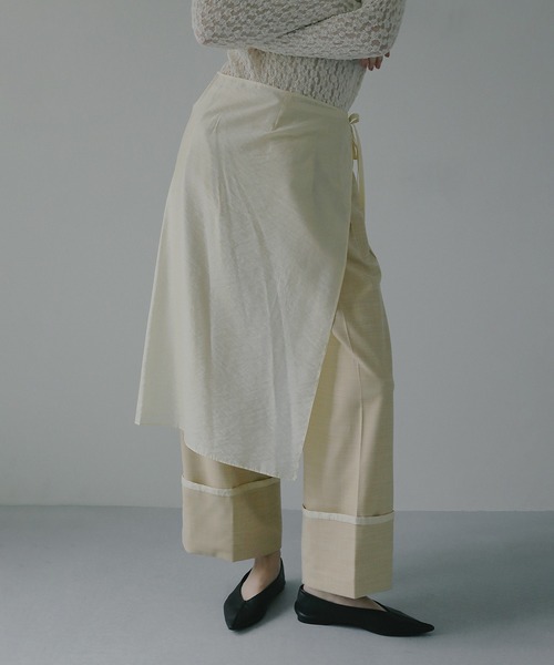 MANOF(マノフ)の「SKIRT LAYERED WIDE PANTS(その他パンツ・レディース・ブラック/イエロー・S/M)」の15枚目の写真