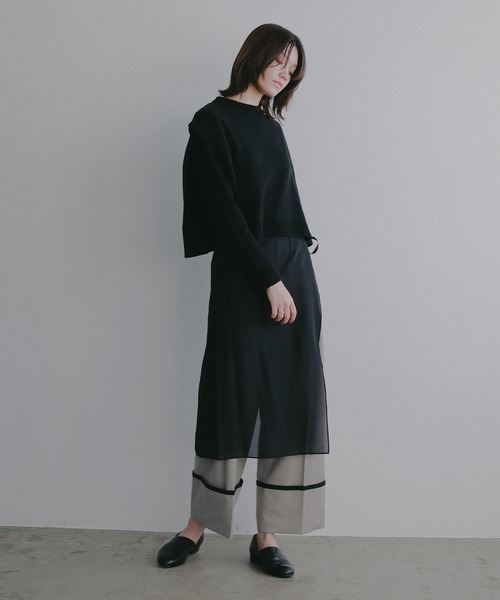 MANOF(マノフ)の「SKIRT LAYERED WIDE PANTS(その他パンツ・レディース・ブラック/イエロー・S/M)」の7枚目の写真