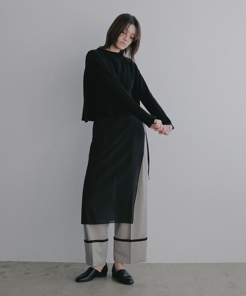 MANOF(マノフ)の「SKIRT LAYERED WIDE PANTS(その他パンツ・レディース・ブラック/イエロー・S/M)」の8枚目の写真