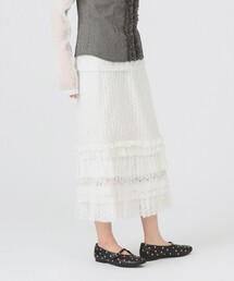 Ray BEAMS | カット レース ティアード ヘム スカート(スカート)