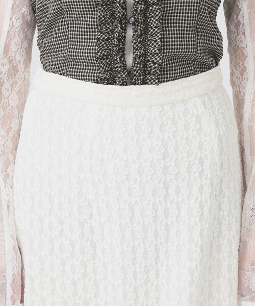 Ray BEAMS（レイビームス）の「カット レース ティアード ヘム スカート（スカート・レディース・オフホワイト/ブラック・ONE SIZE）」の14枚目の写真