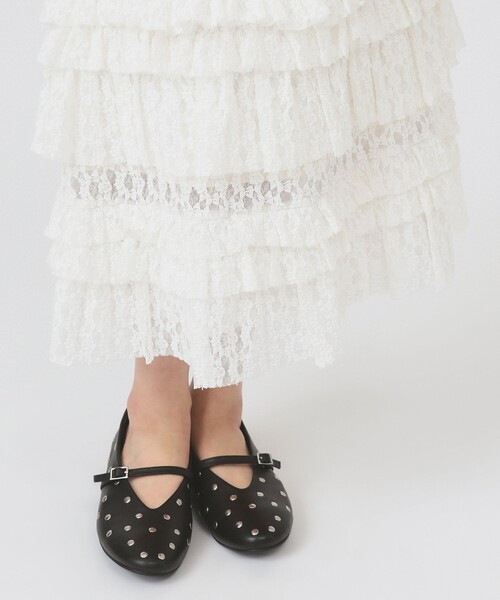 Ray BEAMS（レイビームス）の「カット レース ティアード ヘム スカート（スカート・レディース・オフホワイト/ブラック・ONE SIZE）」の16枚目の写真