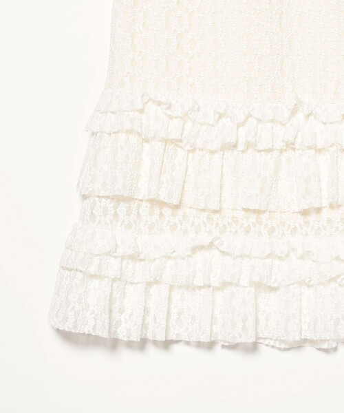 Ray BEAMS（レイビームス）の「カット レース ティアード ヘム スカート（スカート・レディース・オフホワイト/ブラック・ONE SIZE）」の19枚目の写真