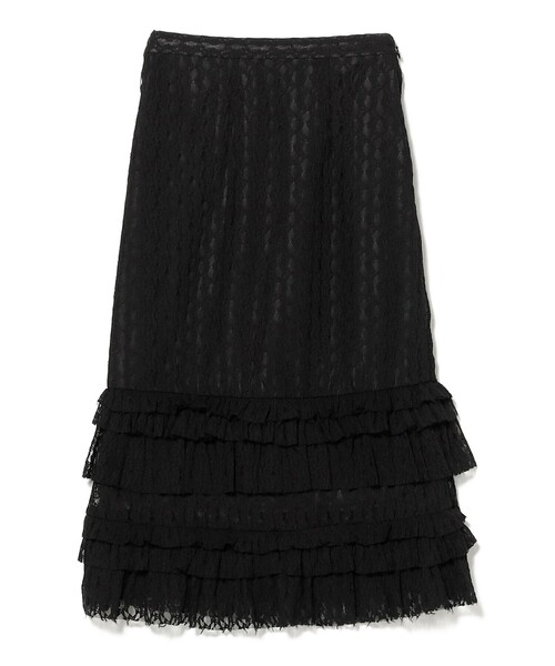 Ray BEAMS（レイビームス）の「カット レース ティアード ヘム スカート（スカート・レディース・オフホワイト/ブラック・ONE SIZE）」の22枚目の写真